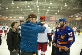 Sur le plateau du film Goon