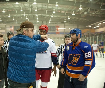 Sur le plateau du film Goon
