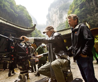 Sur le plateau du film Transformers: Age of Extinction