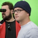 Kevin Smith et David Klein sur le plateau de Clerks