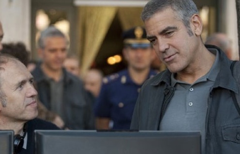 George Clooney et Anton Corbijn sur le plateau du film The American