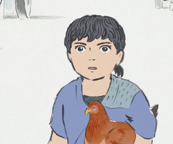 Une scène du film The Tale of Princess Kaguya