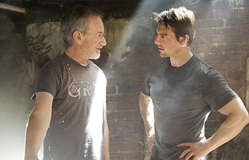 Steven Spielberg et Tom Cruise dans War of the Worlds