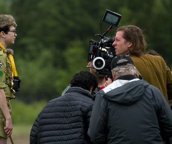 Sur le plateau du film Moonrise Kingdom