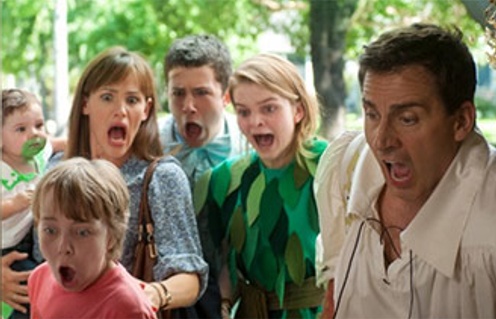 Jennifer Garner, Steve Carell, Kerris Dorsey, Dylan Minnette et Ed Oxenbould dans Alexander and the Terrible, Horrible, No Good, Very Bad Day