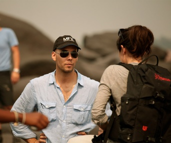 Sur le plateau du film Rebelle