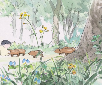 Une scène du film The Tale of Princess Kaguya