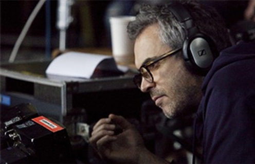 Alfonso Cuarón sur le plateau de Gravity