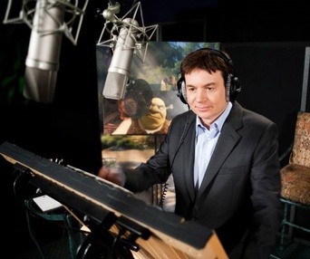 Sur le plateau d'enregistrement de Shrek Forever After