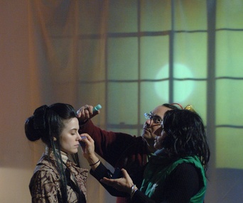 Sur le plateau du film Mars et Avril