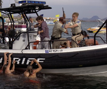 Une scène du film Piranha 3D