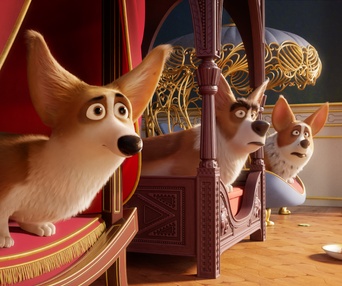 Une scène du film The Queen's Corgi