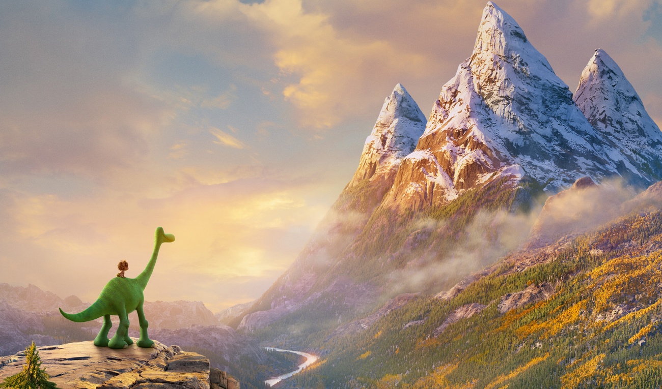 Une affiche animée pour Le bon dinosaure de Pixar et Disney