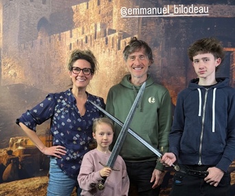 Emmanuel Bilodeau et sa famille