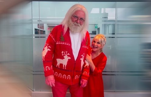 Gildor Roy et Guylaine Tremblay pour le film Santa Claude